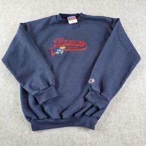 Vintage Kansas Jayhawks Sweater Kids Medium Blue Champion Crewneck Pullover